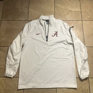 Alabama Crimson Tide Nike Dri-Fit 1/4 Quarter Zip Shirt Mens Large White