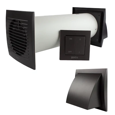 VONLIS Scambiatore di Calore Decentrato Recupero Calore Ventilatore Abitazione Ø100 mm Antracite