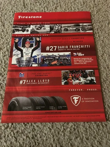 2007 DARIO FRANCHITTI #27 INDY 500 CAR FIRESTONE Poster Print Ad ALEX LLOYD #7 Cover