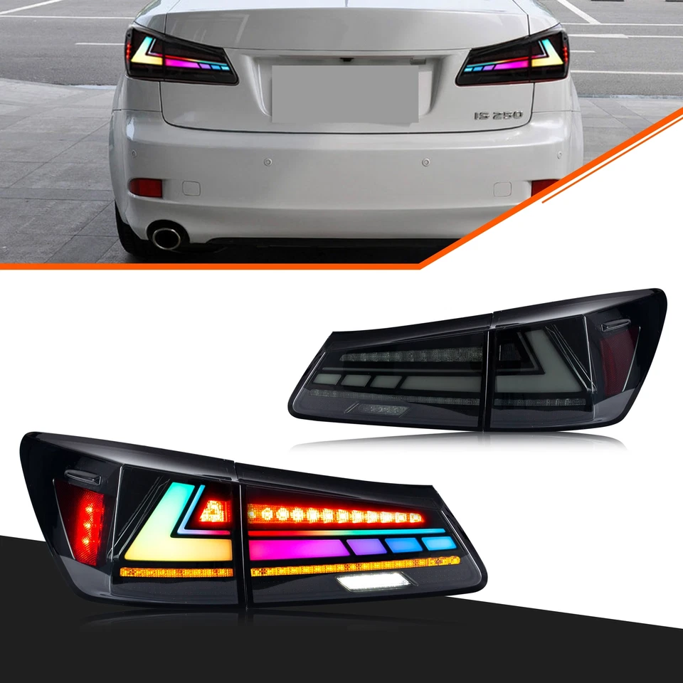 LED RGB Tail Lights Assembly for Lexus IS250 IS350 ISF 2006-2013 Rear Lamps - Image 1 of 4