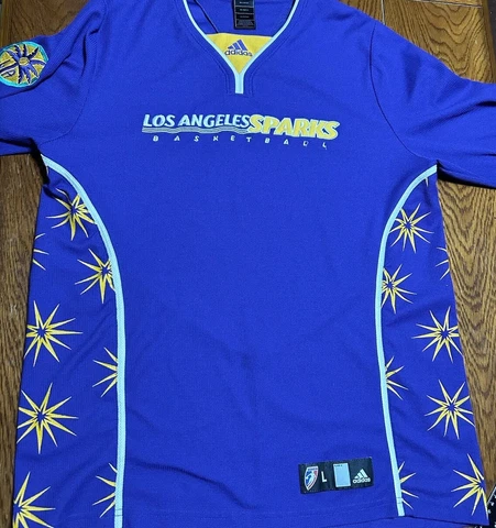 Los Angeles Sparks Basketball WNBA Adidas Warm Up Jersey Size Large SEE DESC Cover