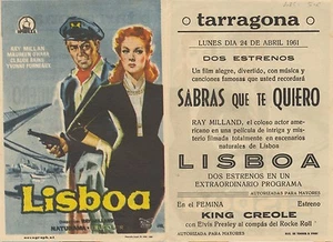 Año 1961. Programa PUBLICITARIO de CINE: Lisboa. - Imagen 1 de 1