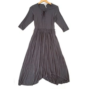 Vestido Matilda Jane Go West talla M gris elástico maxi manga 3/4 asimétrico - Imagen 1 de 10