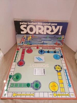 Parker Brothers Vintage 1972 SORRY! Slide Pursuit Board Game Strategy  100% - Image 1 of 4