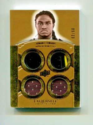 2010 Upper Deck Exquisite Armanti Edwards Rare Materials Thick 4 Piece RC Relic - Image 1 of 3