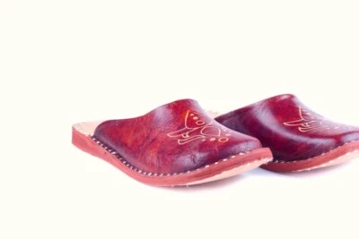 Mujer Cuero Marrón Genuino Zuecos Étnicos Zapatos Mocasines Mulas Sandalias Zapatillas Foto 1 de 4