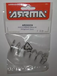 ARRMA Shock Springs: 84mm M (56.6gf/mm) (2pcs) #AR330239 NIP - Picture 1 of 1