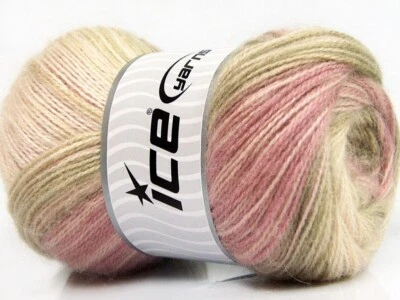 4-Skein Lot Angora Active Yarn Fine pink camel cream - Image 1 of 4