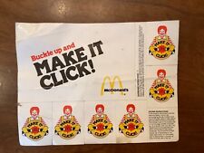 Vintage 1983 McDonalds Kids Happy Meal Stickers Buckle Make It Click