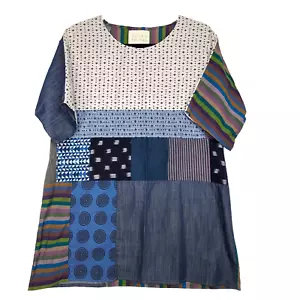 Susan Eastman Top One Size Mixed Print tomiko tunic patchwork original - Picture 1 of 11