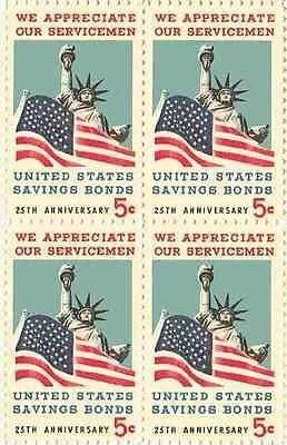 1966 US Savings Bond Block of 4 5c Postage Stamps, Sc# 1320, MNH, OG - Image 1 of 1