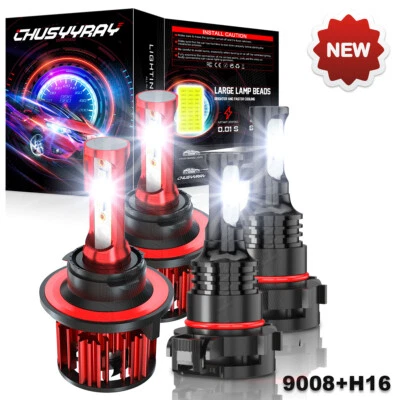 Kit de faros LED de haz alto/bajo para Ram Dakota 2011 4x 9008+H16 6000K Foto 1 de 4