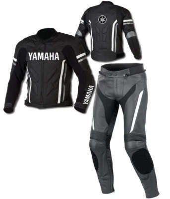 YAMAHA Motorbike Leather Suit Mens Motorcycle Racing Biker Leather Jacket Pant - Image 1 of 2