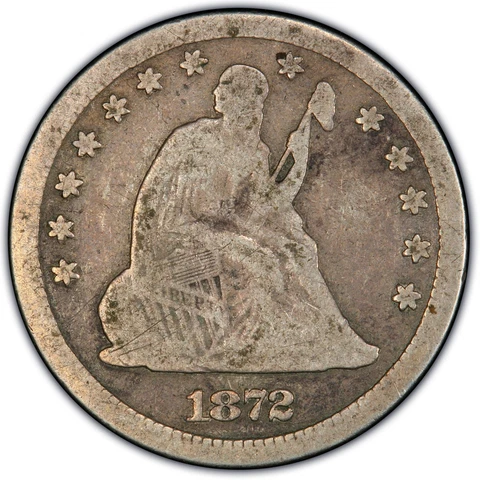1872-CC 25C Liberty Seated Quarter PCGS VG10 Cover
