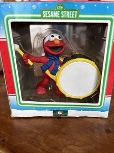 Sesame Street Elmo Christmas Ornament Drum 1998 Vintage Kurt Adler Jim Henson - Picture 1 of 5