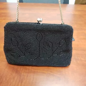 Made in Japan Vintage Black Beaded Purse - Bild 1 von 9