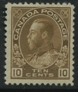 Canada KGV 1925 Admiral 10 cents bistre brown mint o.g. - Picture 1 of 1