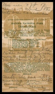MT. POSADA DEL PARQUE NACIONAL RANIER, ANUNCIO correo privado, UDB, pm 1922 mensaje - Imagen 1 de 2