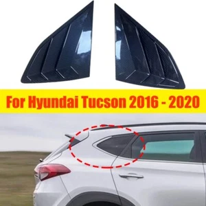 2Pcs Carbon Car Rear Window Side Vent Louver Trim For Hyundai Tucson 2016-2020 - Picture 1 of 6