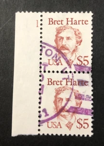 UNITED STATES 1985 GREAT AMERICANS SG2136 USED MARGINAL PAIR CAT £17+ - Picture 1 of 1