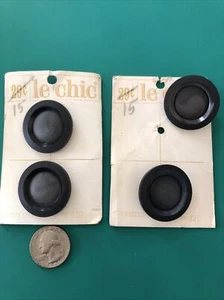 "De colección 4 botones grandes gris oscuro llantas esculpidas vástago de metal 1-3/8""Le Chic" - Imagen 1 de 7