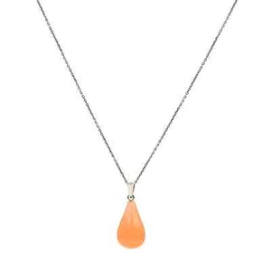 Colgante con Ágata Natural Naranja y Oro Blanco de Ley 18k - Imagen 1 de 5