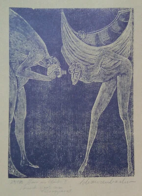 Holzstich Original HANS IM GLÜCK II Tausch Boot / Fotoapparat von Schanzenbacher - Bild 1 von 4