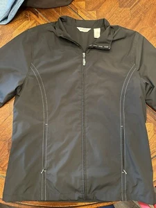 Ping Collection Windbreaker Full Zip Jacket Mens Medium Black Short Sleeve Golf - Picture 1 of 2