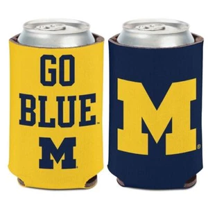 Michigan Wolverines 12oz Slogan Can Cooler [NEW] NCAA Beer Coozie Koozie Drink - Picture 1 of 1