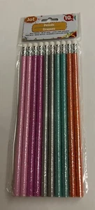 New 10 Real Wood Glitter Pencils Pencil Pink Purple Green Jot Writing Co Vietnam - Picture 1 of 11