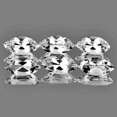 White Topaz Marquise 8x4 mm 6 pieces, Flawless-VVS , Natural Loose Gemstone - Image 1 of 2