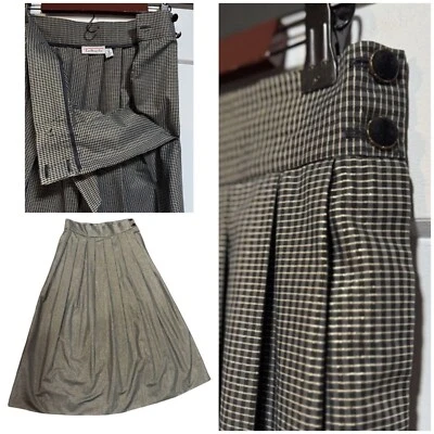 Falda Talbots De Colección Para Mujer 8 Plisada Dorada Negra Larga De Colección Impecable Foto 1 de 4