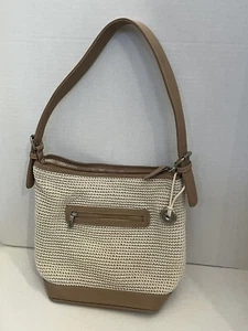 The Sak Handbag Shoulder bag Crochet Cream Beige Zipper Inner Outer Pocket - Picture 1 of 5