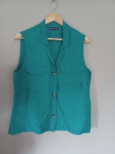 100% Linen Sleeveless Shirt /waistcoat  - Picture 1 of 5