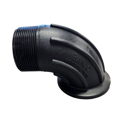 Banjo 90 Degree Manifold Flange Sweep 2" Full Port X 2" MNPT - M220MPTSWP90 - Image 1 of 4