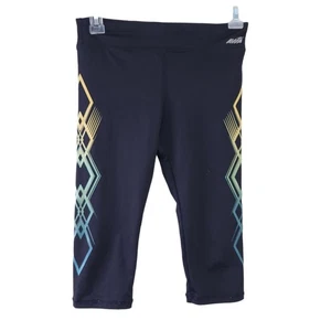 Avia Girls Crop Capri Leggings Large 10-12 Black Black Athletic Pants Kids - Picture 1 of 3
