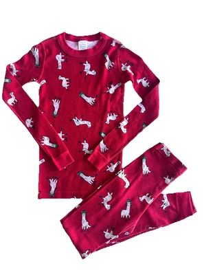Kids 10 140cm Hanna Andersson Pajamas Red Llama Alpaca  - Image 1 of 4