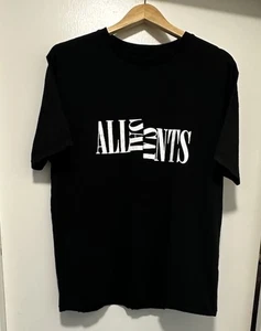 AllSaints Nico Tee Mens Size S Small Black Cotton Streetwear T Shirt 2021 - Picture 1 of 12