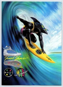 Maui Sons Surfing Shark 1988 Print Ad Totally 80s Beach Fashion 8.5" x 11" - Picture 1 of 1