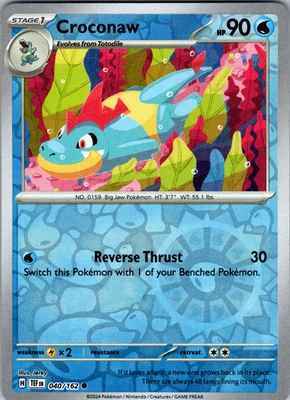 Croconaw Reverse Holo 040/162 SV05: Temporal Forces Common - NM - Image 1 of 2