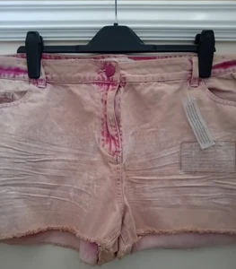 Ladies Denim Shorts/Hot Pants Uk 20 Bleached Holiday/Festival/Rave/Casual Wear - Picture 1 of 21