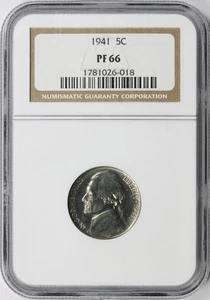 1941 Proof 5c Jefferson Nickel NGC PF66 - Imagen 1 de 4