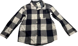 New Oshkosh Boys Plaid Long Sleeved Shirt Sz. 6 Blue/ White - Picture 1 of 12