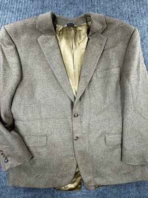 W.H. Belk Blazer Mens 48 Regular Brown Cashmere Wool Sport Coat Jacket Classic - Image 1 of 4