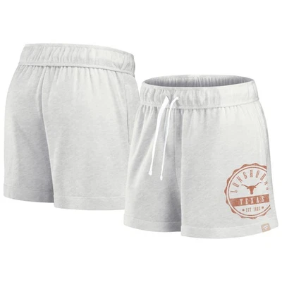Women's Fanatics Oatmeal Texas Longhorns Win Badge Shorts - Image 1 of 3
