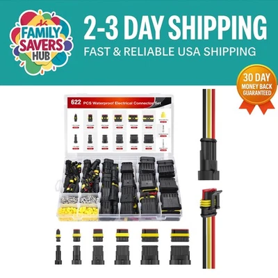 High-Precision 622PCS Waterproof Connectors for Car, Truck, & Motorcycle - Image 1 of 4