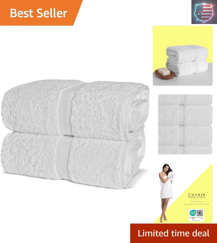 Juego de 2 sábanas de baño extra grandes de algodón turco de 35""x70"" - Certificado Oeko-Tex Foto 1 de 4