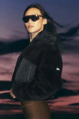 2025 New AIo Yoga Sherpa Edge Bomber Jacket Full Zip Warm Fit Women Winter Coat - Image 1 of 4