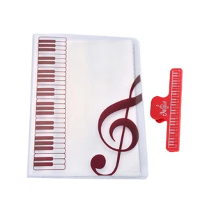 40 hojas de almacenamiento de archivos con clip rojo con abrazadera adicional carpetas de libros de música - Imagen 1 de 11