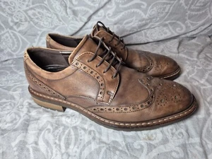 ECCO VITRUS Men's Brown Oxford Dress Shoes Full WINGTIP Size UK 9.5 - Picture 1 of 6